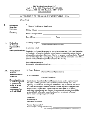 Appointment of Personal Representative Form