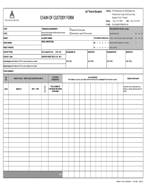 ALS Thailand Chain of Custody Form