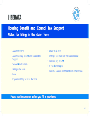 Housing Benefit and Council Tax Support Claim Form