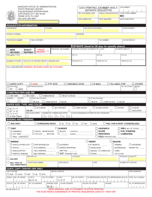Missouri Printing Requisition Form