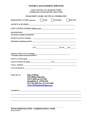 Cost Center Request Form