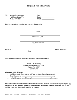 Request for Discovery