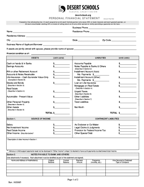 Personal Financial Statement