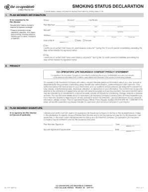 Smoking Status Declaration Form