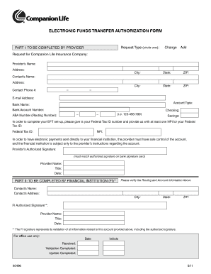 Electronic Funds Transfer Authorization Form
