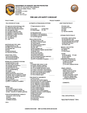 California Fire and Life Safety Checklist