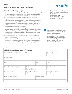 Group Accident Insurance Claim Form