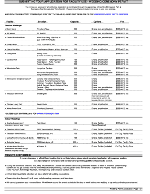 Wedding Ceremony Permit Application