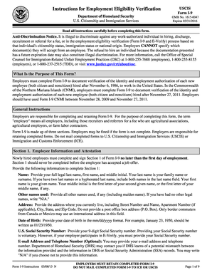 USCIS Form I-9 Employment Eligibility Verification