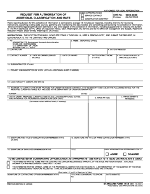 Request for Authorization of Service Contract