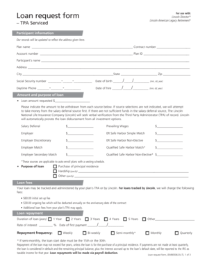 Lincoln DirectorSM Loan Request Form