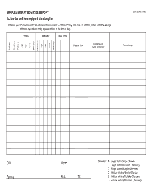 Supplementary Homicide Report UCR-8