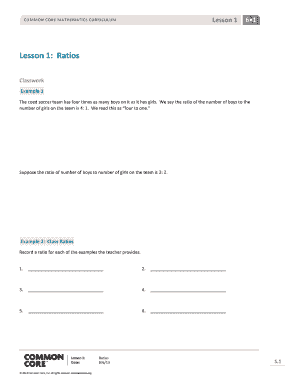 Common Core Ratios Lesson Plan