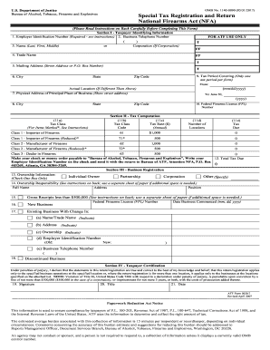 ATF Form 5630.7 Special Tax Registration and Return