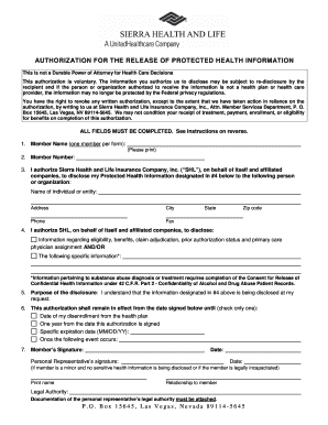 Authorization for Release of Protected Health Information