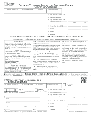 Oklahoma Telephone Access Line Surcharge Return