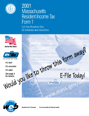 Massachusetts Resident Income Tax Form 1