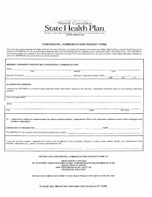 Confidential Communications Request Form