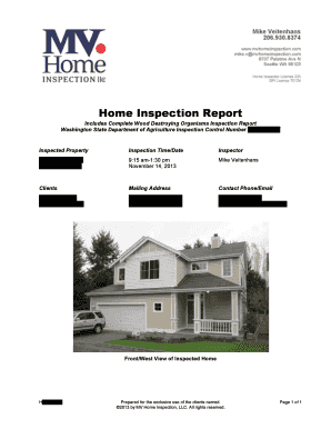 Balcony inspection checklist - Washington state home inspection forms pdf fillable