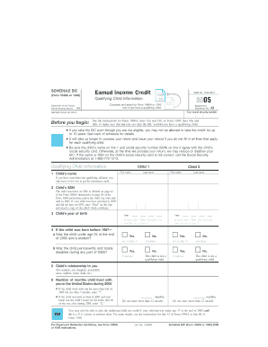Schedule EIC (Form 1040A or 1040)
