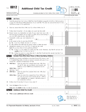 IRS Form 8812 Additional Child Tax Credit