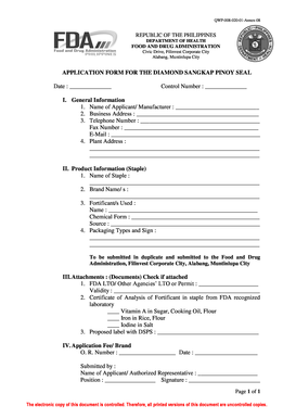 Application Form for Diamond Sangkap Pinoy Seal
