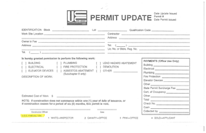Fillable Online Construction Permit Update Fax Email Print - pdfFiller