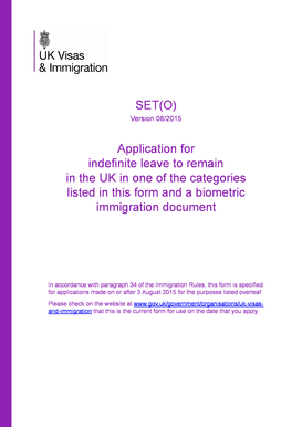 UK Indefinite Leave to Remain Application Form