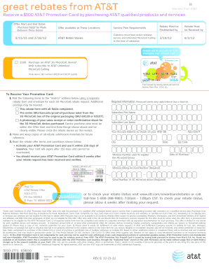 AT&T 3G MicroCell Rebate Form