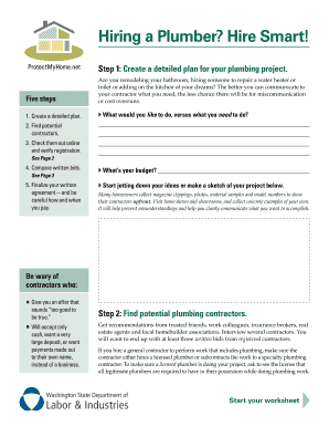 Hiring a Plumber Guide and Worksheet