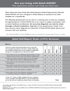 Adult ADHD Self-Report Scale Screener