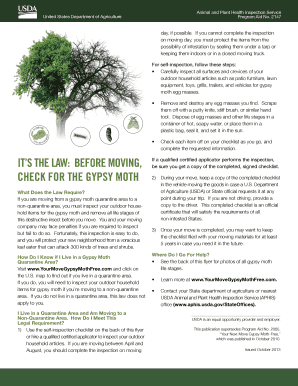 USDA Gypsy Moth Inspection Checklist