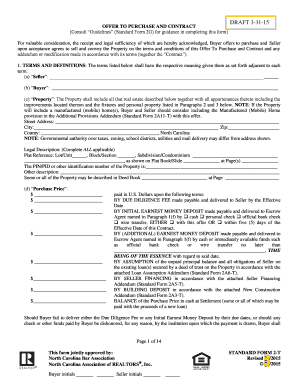 North Carolina Offer to Purchase and Contract