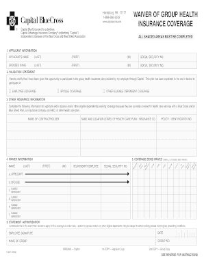 Waiver of Group Health Insurance Coverage