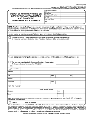 USPTO Power of Attorney Form PTO/AIA/81