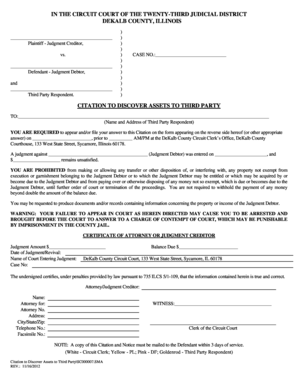 Illinois Citation to Discover Assets to Third Party