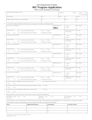 Ohio WIC Program Application