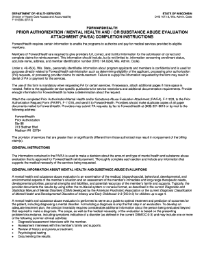 Wisconsin Prior Authorization Mental Health Evaluation Form
