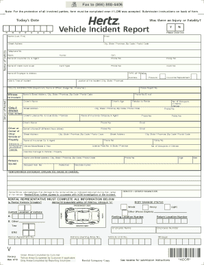 Hertz Vehicle Incident Report