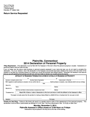 2014 Connecticut Personal Property Declaration