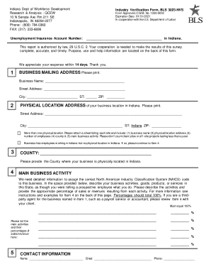 Indiana Industry Verification Form