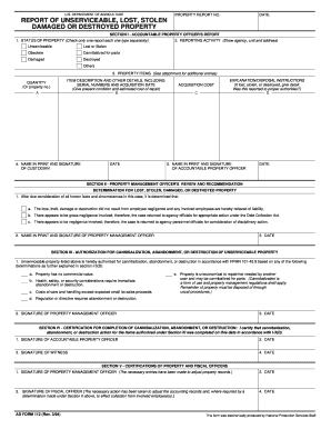 USDA Property Report Form