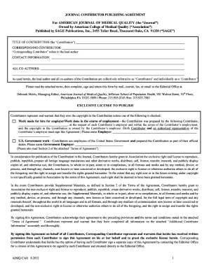 Journal Contributor Publishing Agreement
