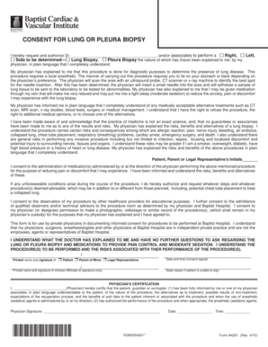 Consent for Lung or Pleura Biopsy
