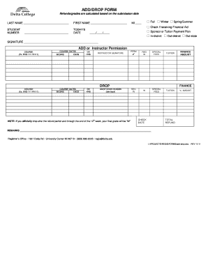 Student Add/Drop Form