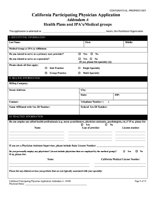 California Participating Physician Application