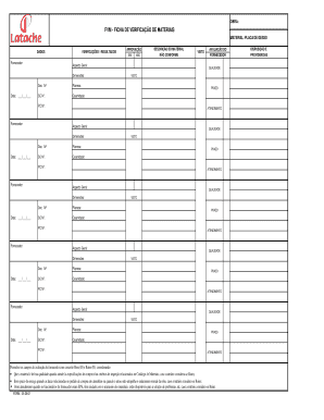 FICHA DE VERIFICAÇÃO DE MATERIAIS