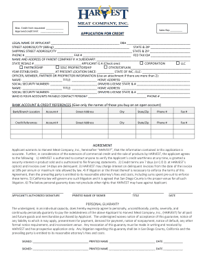 Credit Application Form