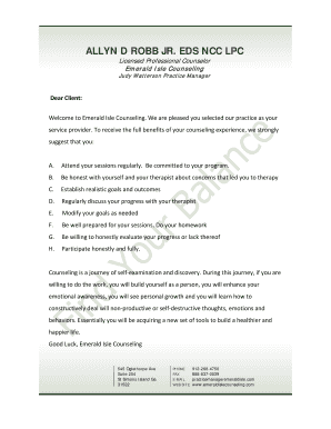 Emerald Isle Counseling Client Information Form
