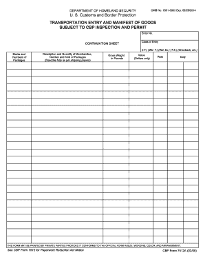 Transportation Entry and Manifest of Goods